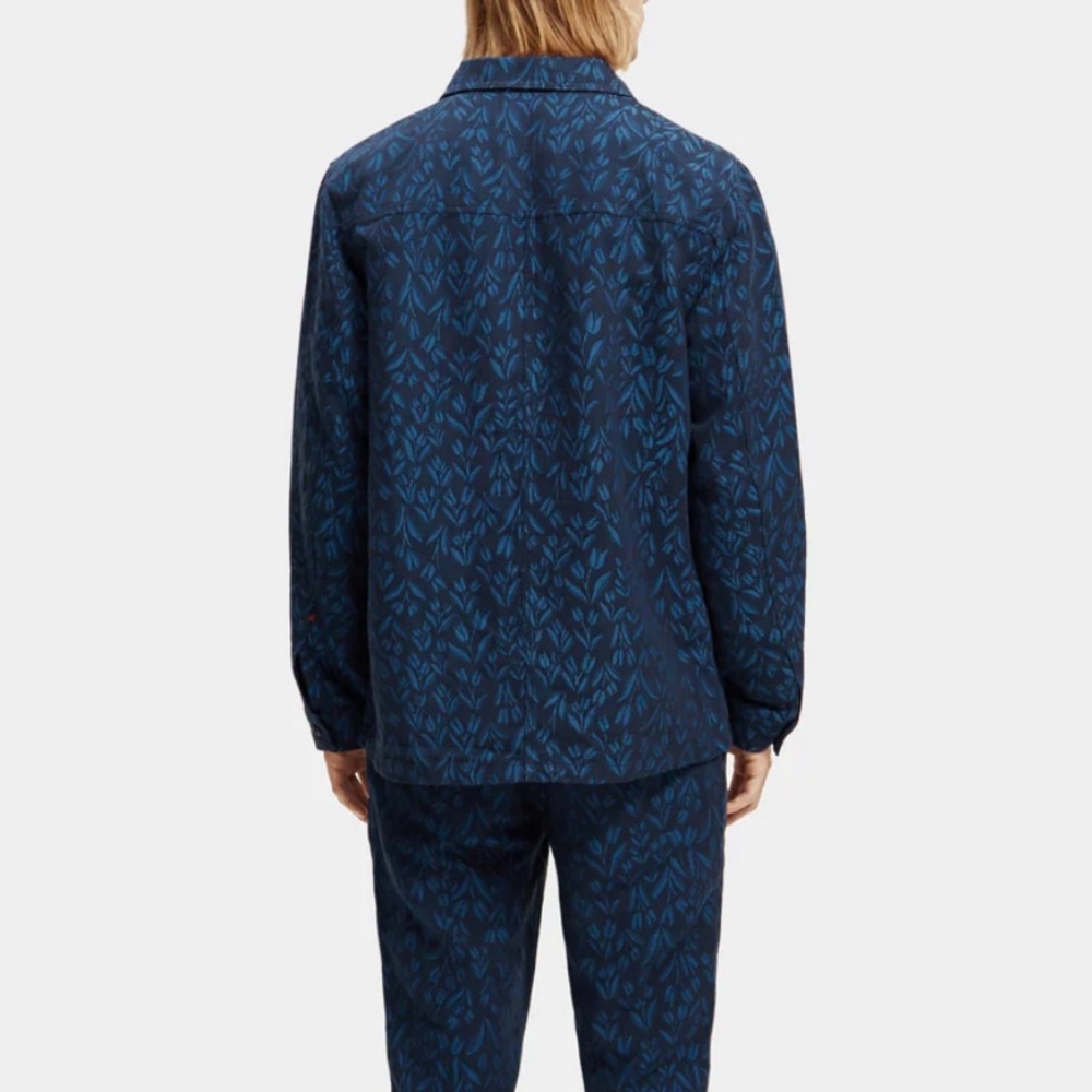 NWT - Scotch & Soda Men’s Linen Blended Jacquard Overshirt Jacket - Size M - Picture 3 of 10
